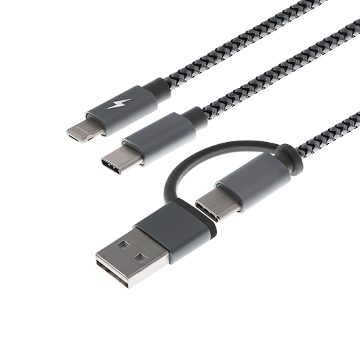 CABLE MULTIFUNCIONAL MIC USB USB C LIGHTNING XTC 560