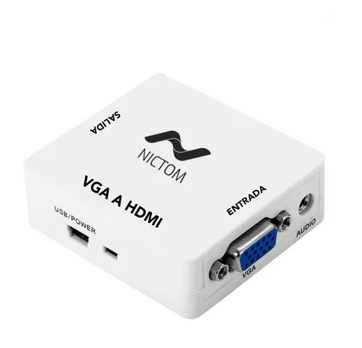 CONVERSOR VGA A HDMI Con Audio Analógico A Digital 