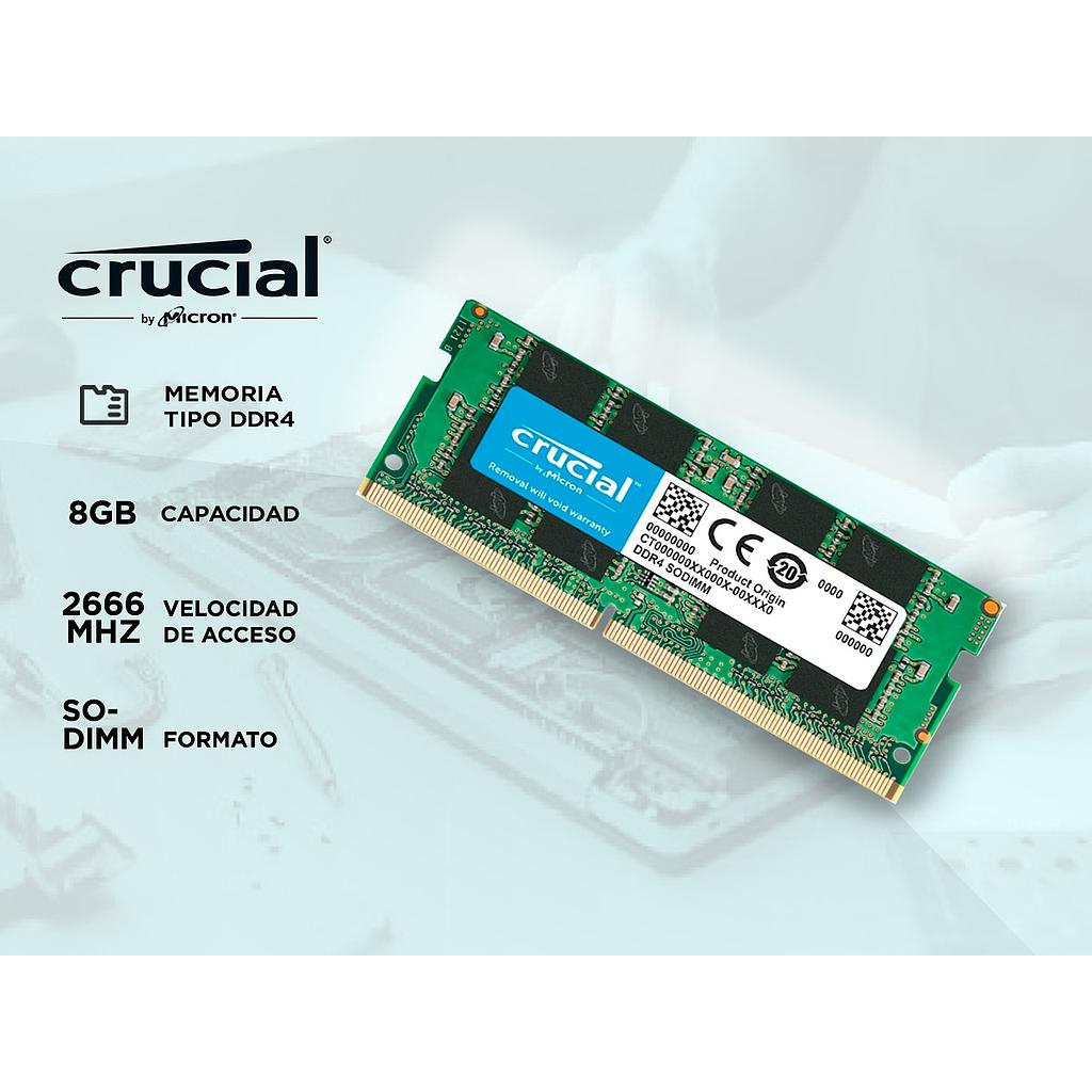 MEM DDR4 8GB SODIMM 2666MHZ CRUCIAL 