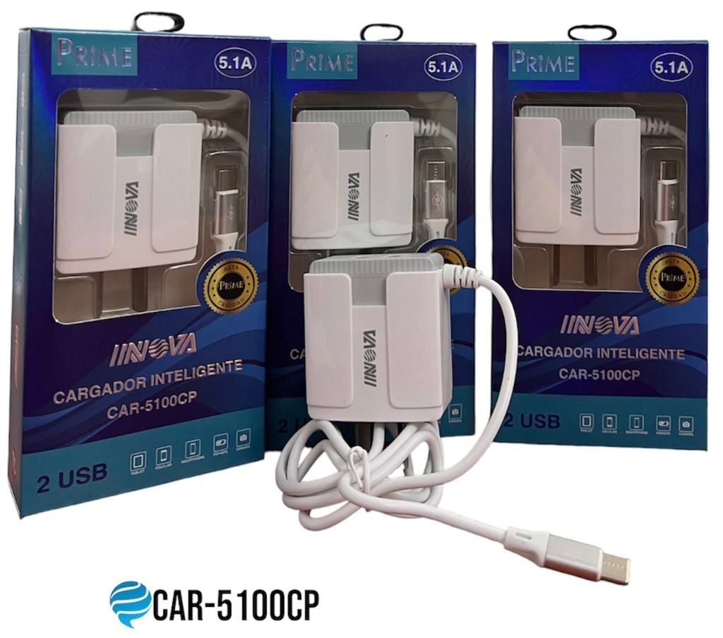 CARGADOR USB TIPO C 5.1 AMP INOVA + 2 USB CAR-5100CP